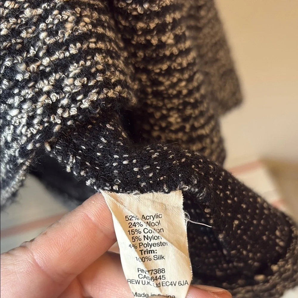 J. Crew 6 Black and White wool blend Sleeveless Dress